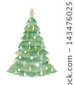 Watercolor Christmas tree illustration 143476025