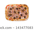 Pinsa romana with tuna, red onion, black olives 143477083