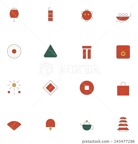 Chinese New Year Icon Set Chinese New Year Icon Set 143477286