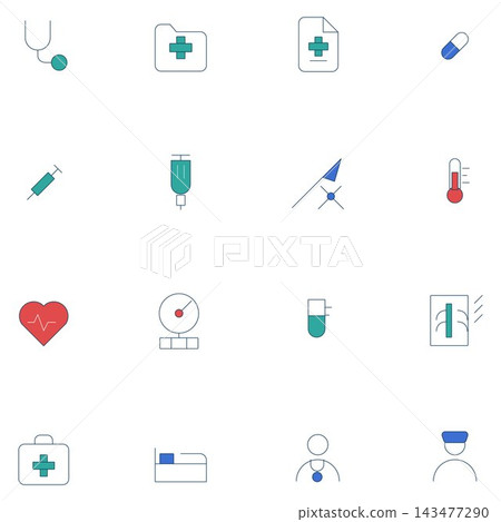 Medical and Healthcare Icons Set Medical and Healthcare Icons Set 143477290
