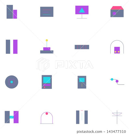 Minimalist Geometric Icons Set Minimalist Geometric Icons Set 143477310