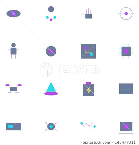 Minimalist Technology and Data Icon Set 143477311