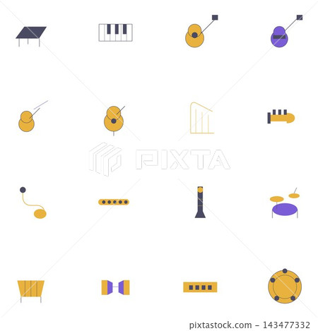 Minimalist Musical Instruments Icons Set 143477332