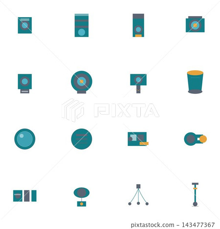 Camera and Photography Equipment Icons 143477367