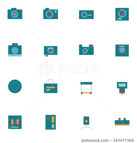 Camera and Photography Equipment Icons 143477368