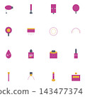 Cosmetic and Makeup Product Icons Grid 143477374