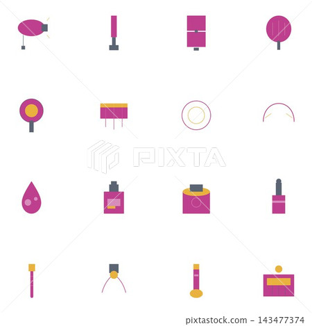 Cosmetic and Makeup Product Icons Grid Cosmetic and Makeup Product Icons Grid 143477374