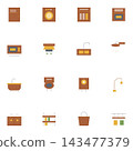 Home Appliance and Furniture Icons Set 143477379