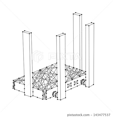 Wi-Fi router, wireless router concept, from abstract futuristic polygonal black lines and dots Wi-Fi router, wireless router concept, from abstract futuristic polygonal black lines and dots 143477537