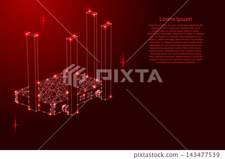 Wi-Fi router, wireless router concept, from futuristic polygonal red lines and glowing stars for banner, poster, greeting card Wi-Fi router, wireless router concept, from futuristic polygonal red lines and glowing stars for banner, poster, greeting card 143477539
