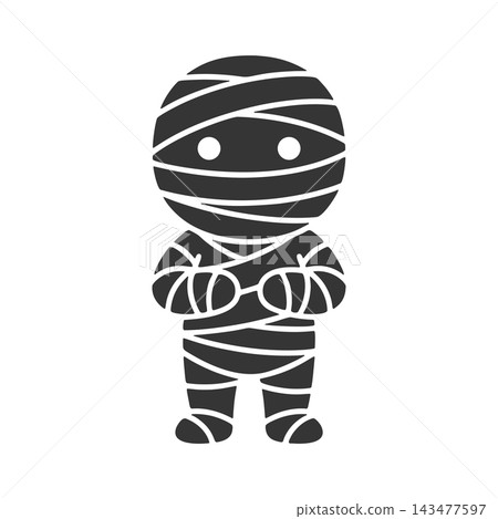 Cute mummy silhouette icon Cute mummy silhouette icon 143477597
