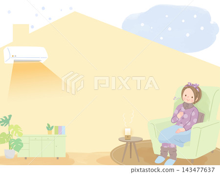 A woman relaxing after taking measures to combat cold sensitivity. A woman relaxing after taking measures to combat cold sensitivity. 143477637