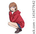 Girl in red clothes 143477642