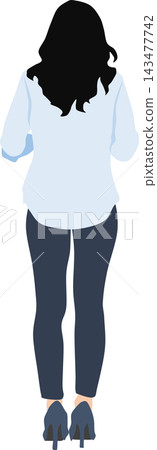一位女士正在換衣服的插圖 一位女士正在換衣服的插圖 143477742