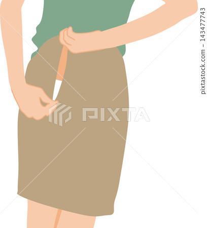 一位女士正在換衣服的插圖 一位女士正在換衣服的插圖 143477743