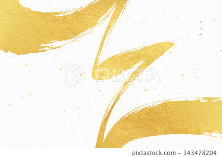 以金粉為底,在日式和紙上繪製金筆畫。 以金粉為底,在日式和紙上繪製金筆畫。 143478204