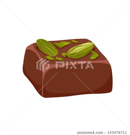 Dubai chocolate candy with pistachio paste and kataifi dough. Hand drawn vector sweets with dark chocolate and pistachio nut kernel for confectionery packaging, menu, catalog spreads, product cards Dubai chocolate candy with pistachio paste and kataifi dough. Hand drawn vector sweets with dark chocolate and pistachio nut kernel for confectionery packaging, menu, catalog spreads, product cards 143478711
