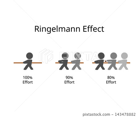 Ringelmann Effect Social Loafing Psychology Illustration Ringelmann Effect Social Loafing Psychology Illustration 143478882