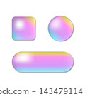 Y2K gradient translucent button set of 3 shapes (horizontal capsule, rounded square, perfect circle) 143479114