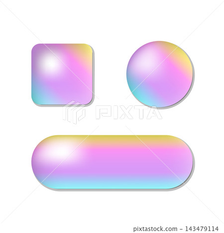 Y2K gradient translucent button set of 3 shapes (horizontal capsule, rounded square, perfect circle) Y2K gradient translucent button set of 3 shapes (horizontal capsule, rounded square, perfect circle) 143479114