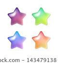 Star-shaped translucent buttons, gradient set 143479138