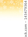 Gold gradient and snowflake background frame 143479364