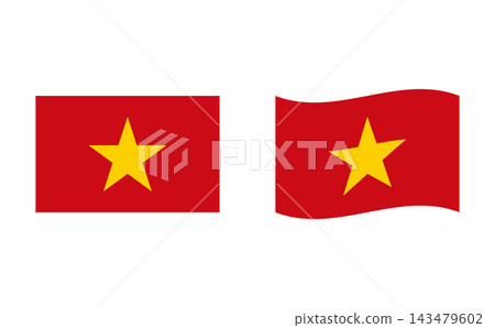 一組越南國旗插圖。 一組越南國旗插圖。 143479602