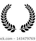A simple monochrome icon of a laurel wreath. Suitable for use as a frame for rankings, etc. 143479769