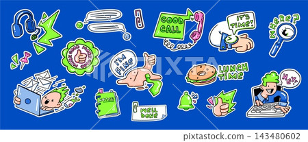 Office productivity and work sticker pack 143480602