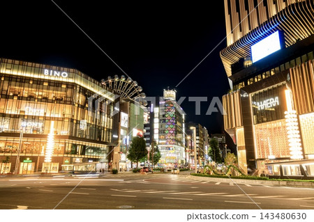 名古屋市榮十字路口的夜景 名古屋市榮十字路口的夜景 143480630