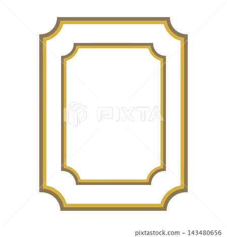 Elegant Double Gold Border Frame Design Template With Decorative Corner Details On White Background Elegant Double Gold Border Frame Design Template With Decorative Corner Details On White Background 143480656