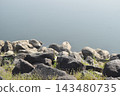 Rocks along the Selorejo Dam in Malang Regency. Ideal for nature, coastal, or geology themes. 143480735
