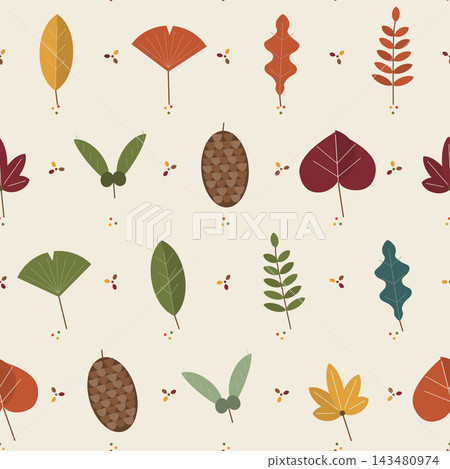 Autumn Leaves Seamless Vector Pattern 143480974