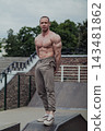 A CrossFit man poses for the camera on a sports 143481862