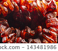 Closeup of amber necklace stones 143481986