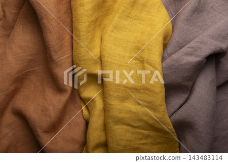 Draped Linen Fabric Offcuts Terracotta Taupe Curry Draped Linen Fabric Offcuts Terracotta Taupe Curry 143483114
