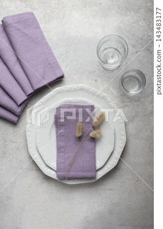 Lavender Linen Napkins Place Setting and Stacked Set Lavender Linen Napkins Place Setting and Stacked Set 143483177