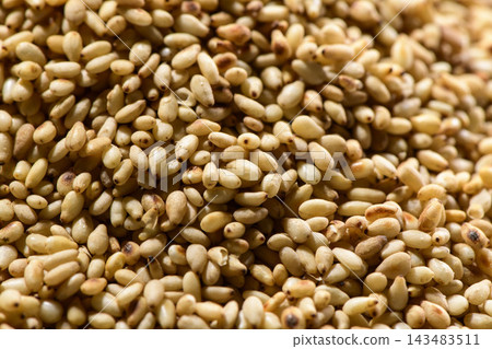 The salted white sesame seeds are beautifully arranged, making them a food ingredient that brings out a rich flavor. The salted white sesame seeds are beautifully arranged, making them a food ingredient that brings out a rich flavor. 143483511