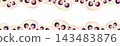 Halloween vector border with skulls and pink eyes 143483876