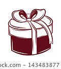 Vector illustration of a Christmas gift box with bow 143483877