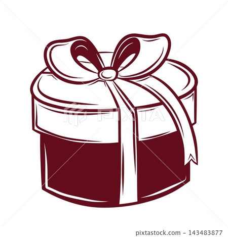 Vector illustration of a Christmas gift box with bow Vector illustration of a Christmas gift box with bow 143483877