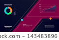 Modern Dark Infographic Template Featuring Line Charts and Donut Diagrams for Corporate Data 143483896