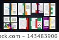 Modern Corporate Brochure Layout Templates Featuring Vibrant Color Blocks and Placeholder Images 143483906
