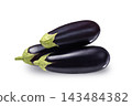Fresh Eggplants Isolated On White Background 143484382