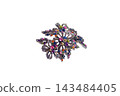Elegant Vintage Brooch With Multicolored Stones 143484405