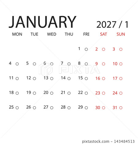 January 2027 English Simple Printable Monthly Calendar Page Modern Sans Serif Gr January 2027 English Simple Printable Monthly Calendar Page Modern Sans Serif Gr 143484513
