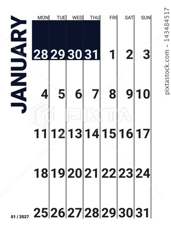 January 2027 English Cozy Hygge Style Monthly Calendar Template Scandinavian Wal January 2027 English Cozy Hygge Style Monthly Calendar Template Scandinavian Wal 143484517