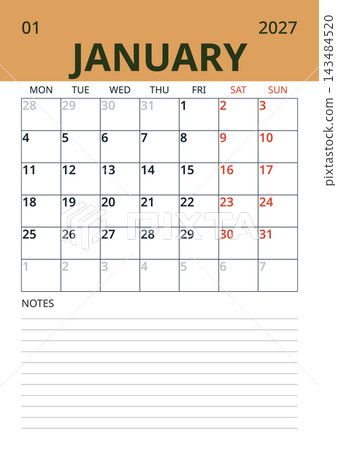 January 2027 English Minimalist Monthly Desk Pad Calendar Simple Grid Sheet January 2027 English Minimalist Monthly Desk Pad Calendar Simple Grid Sheet 143484520