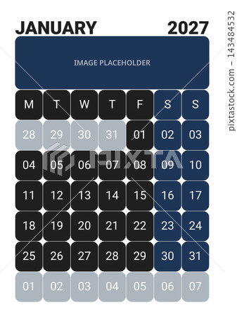 January 2027 English Light Accent Nordic Monthly Planner Grid Clean Scandinavian January 2027 English Light Accent Nordic Monthly Planner Grid Clean Scandinavian 143484532