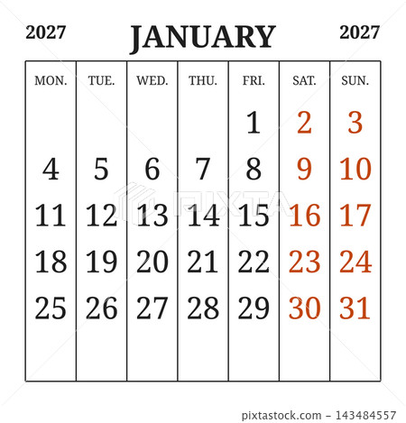 January 2027 English Classic Art Deco Era Monthly Calendar Sheet Minimal 1920s R January 2027 English Classic Art Deco Era Monthly Calendar Sheet Minimal 1920s R 143484557